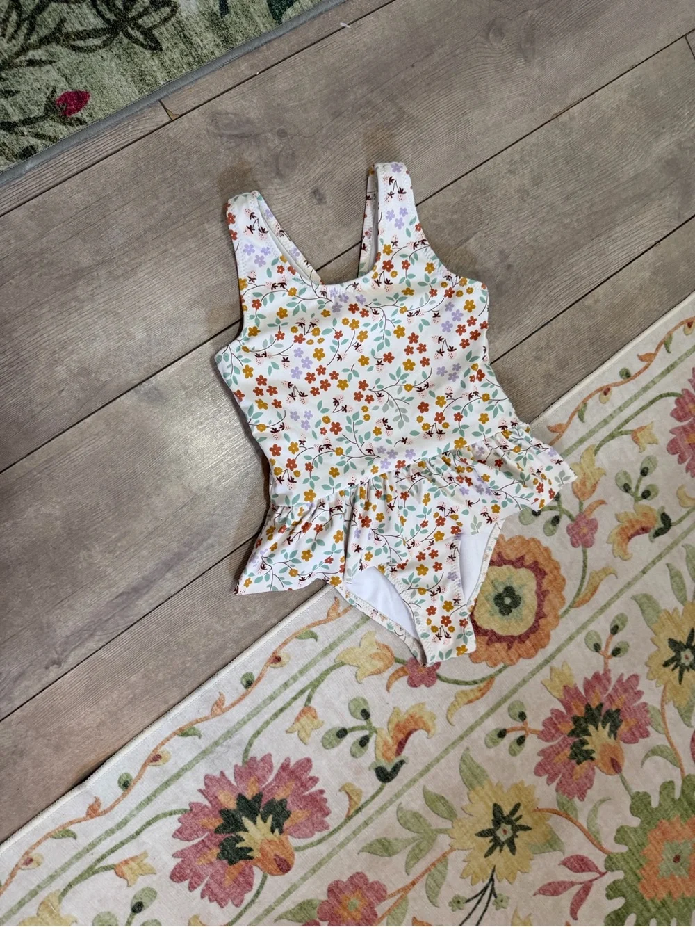 Modern Moments by Gerber Toddler Girl Swimsuit 4T Boho Floral Ruffle One-Piece
